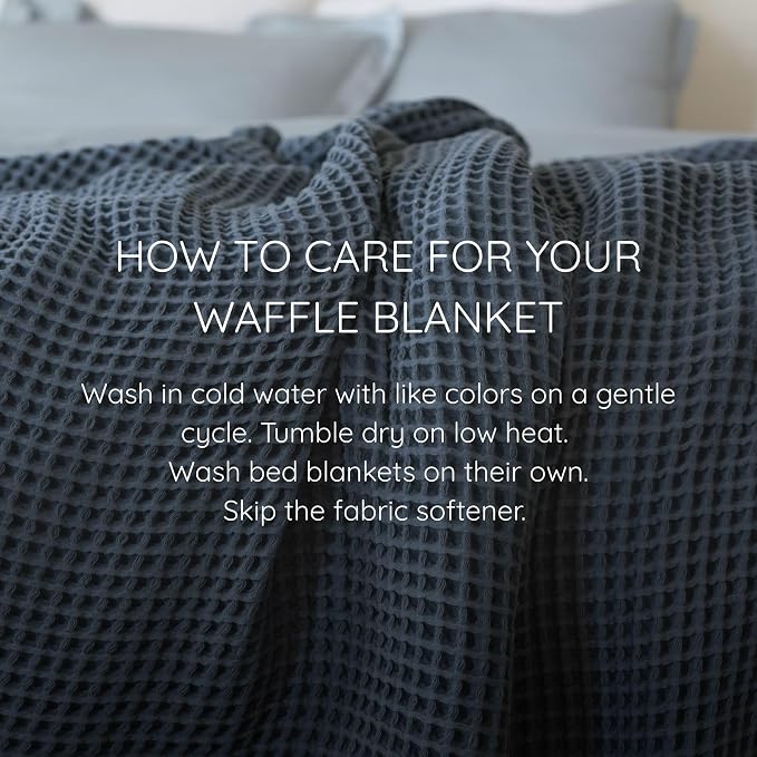 Premium Waffle Throw Blanket California King Size Anthracite - 100% Turkish Cotton, Light and Airy Waffle Weave All-Season Quilt - Luxury Decorative Bedspread (Anthracite, 95" x 126" Inch)