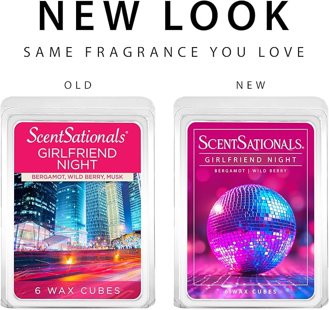 ScentSationals Girlfriend Night Scented Wax Melts - Bergamot & Wild Berry, 10oz (24 Cubes)