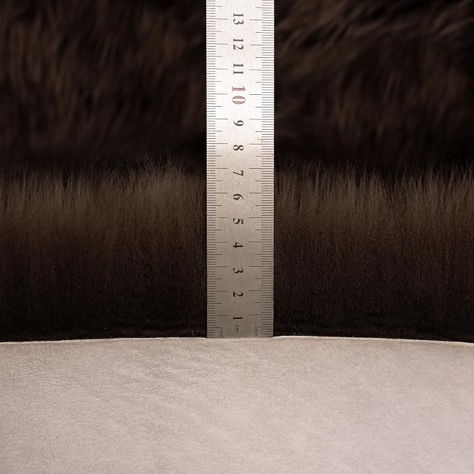 Sheepskin Rug, Fluffy Shaggy Area Rug, Super Soft 24‘’ x 72‘’ Sheepskin Hair Rug, Plush Rug, Decorative Rugs for Bedroom, Children's Room, Living Room (Brown, 24" x 72")