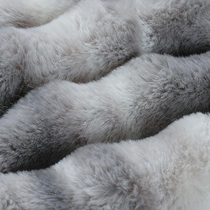 MADIZZ Pack of 2 Thick Plush Faux Wool Throw Pillow Covers Soft Boho Throw Pillows Luxurious Cushion Covers for Couch Sofa Bedroom Living Room Home Décor Euro Sham 24x24 Inch Dark Grey