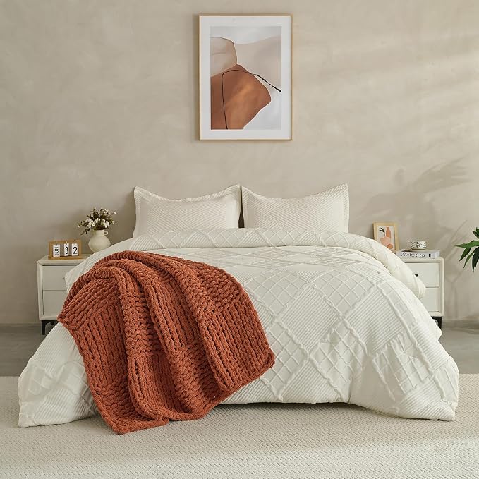 Soft Knitted Throw Blanket - 50x60 Inch Cozy & Lightweight All-Season Blanket, Wrinkle-Resistant Polyester for Couch, Bed, Sofa, Reading Nook (Orange)