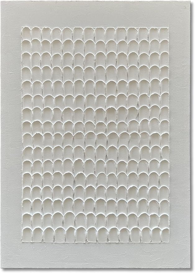 NANKAI Art Hand-Painted 40x28 inch White Texture Abstract Art Painting Modern Minimalist Oil Painting, Home Wall Decoration