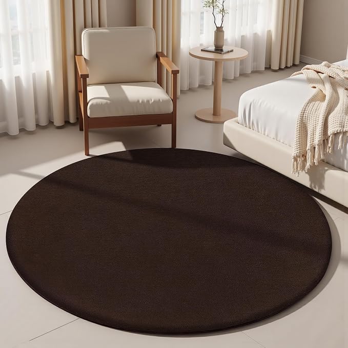 Sour Lemon 4ft Round Rugs for Bedroom, Circle Area Rugs for Living Room, Soft Fluffy Shaggy Carpet for for Living Room Playroom Kids Room Home Decor Aesthetic
