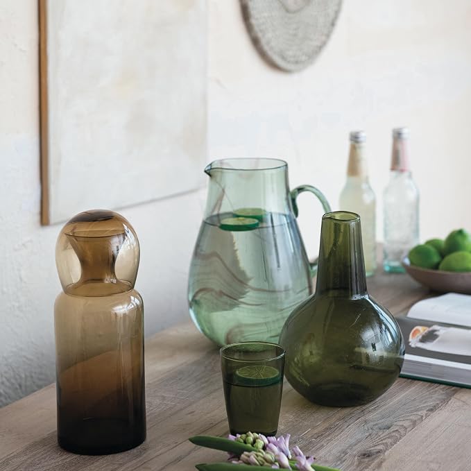 Bloomingville Glowing Glass Carafe Set, Amber