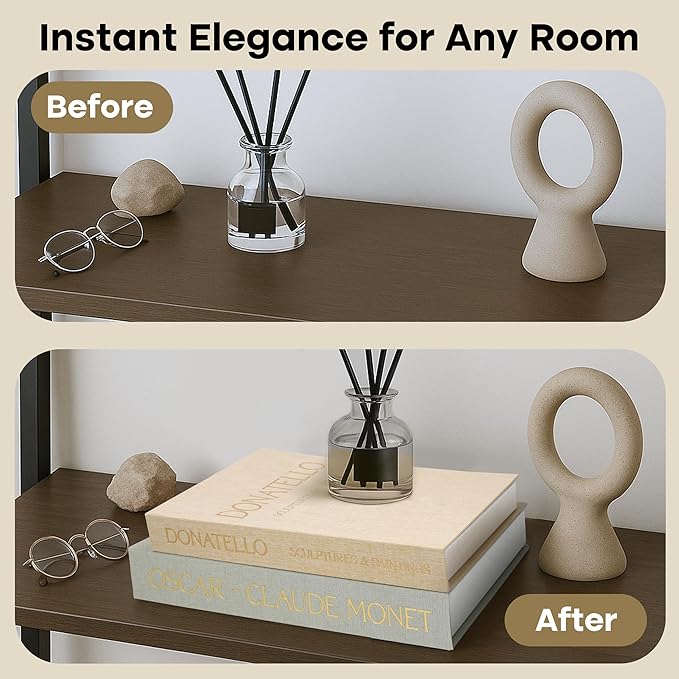Decorative Books for Home Decor – Set of 2 Linen Faux Books & Fake Book Storage – Shelf, Coffee Table, Bookshelf, Entryway & Mantel Decor – Hidden Magnetic Keepsake Box
