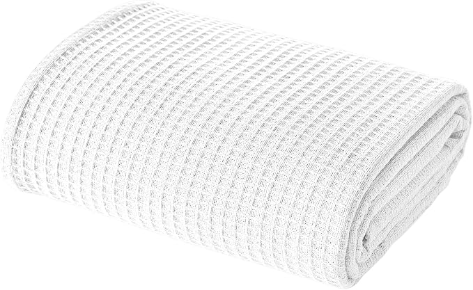 Modern Threads 100% Cotton Waffle Thermal Blanket, White, Full/Queen