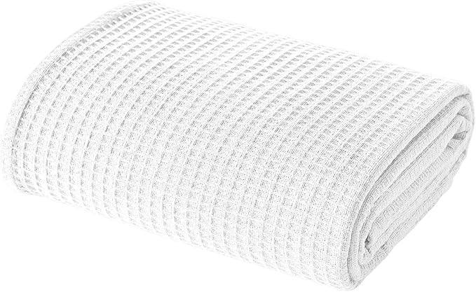 Modern Threads 100% Cotton Waffle Thermal Blanket, White, King/California King