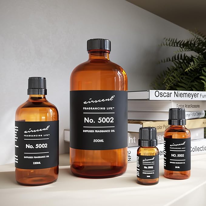 AirScent Creed-Aventus-Inspired Diffuser Oil - No. 5002 Perfume Dupe - Premium Fragrance Oil Blend for Ultrasonic and Waterless Diffusers and Crafting - 500 ml, 16.9 fl oz Glass Bottle