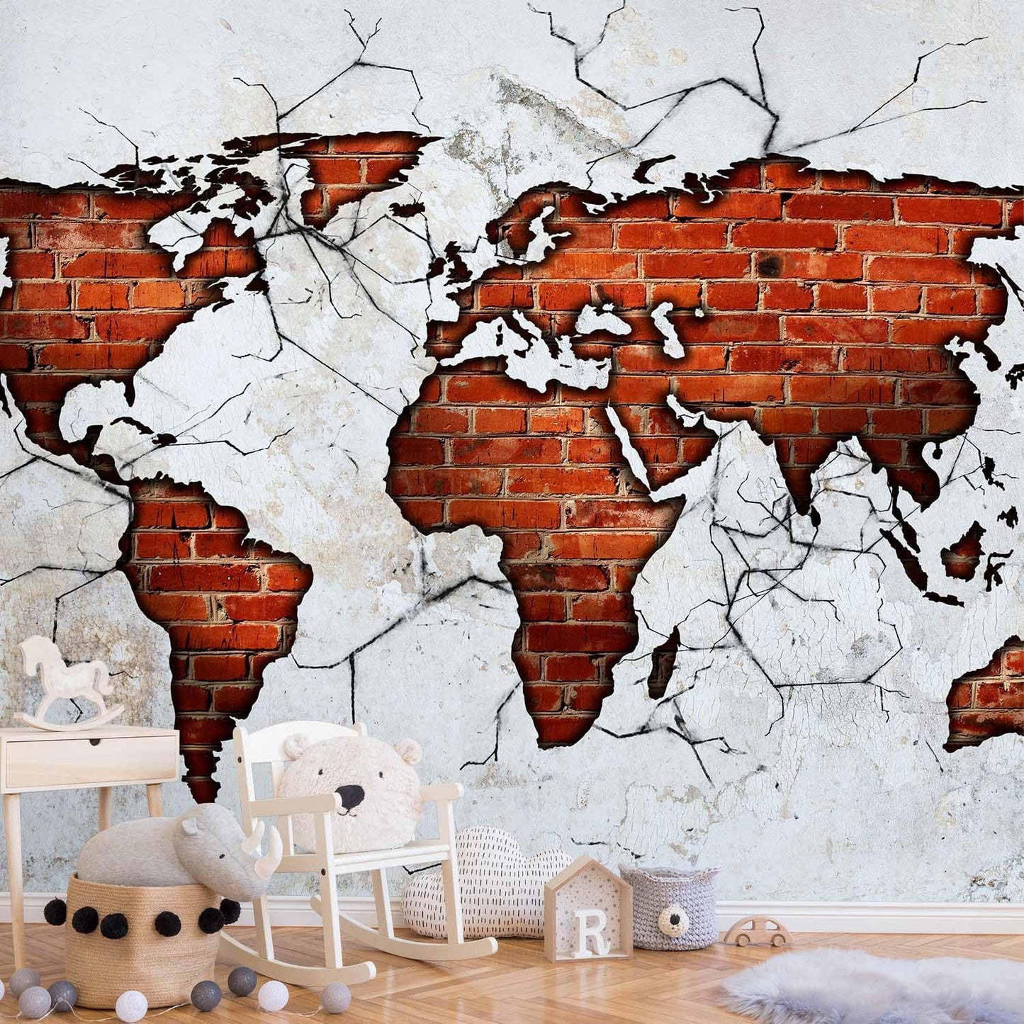 artgeist Wall Mural World Map 197x138 in - XXL Non-Woven Wallpaper Fleece Wall Decor Photo Print Picture Image Design Map of The World k-A-0495-a-a