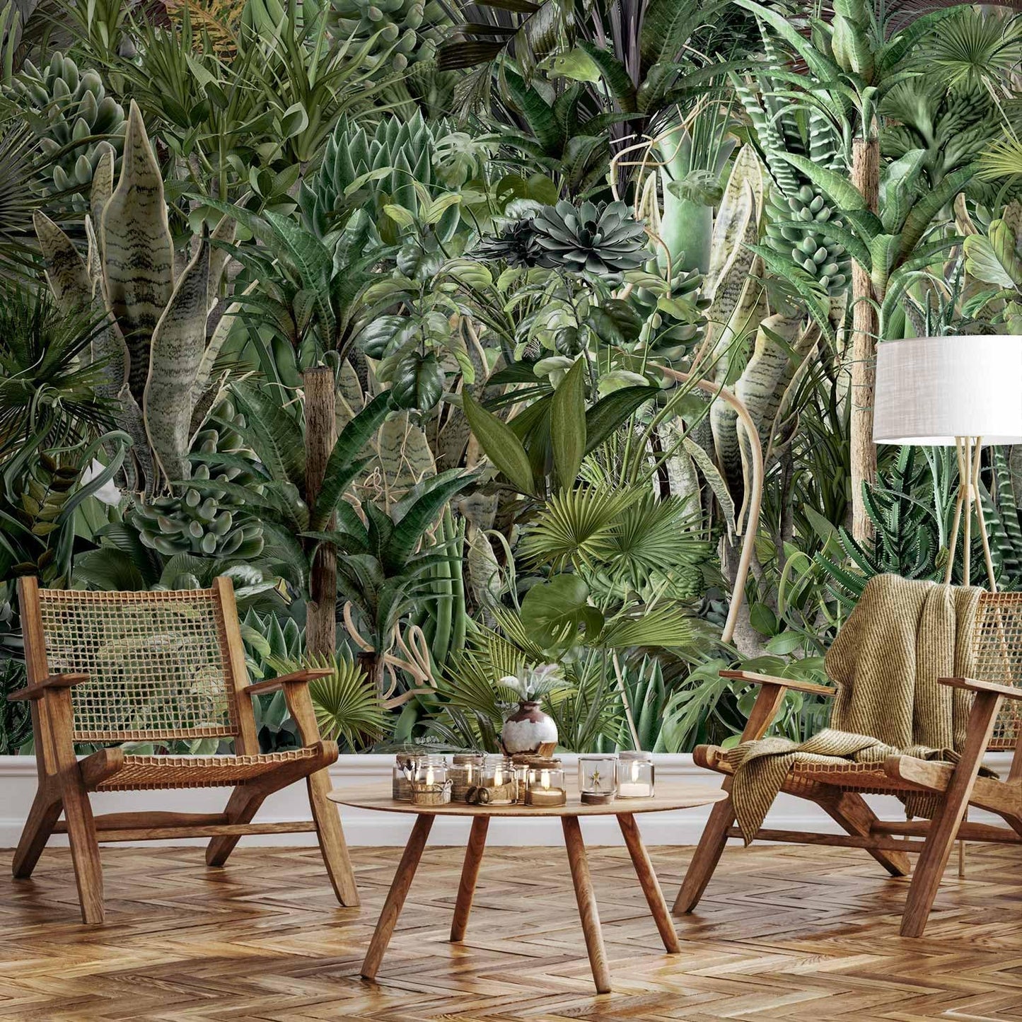 artgeist Premium Wall Mural Leaves 157"x110"XXL Non-Woven Wallpaper Fleece Wall Decor Photo Print Picture Image Design Plants Abstract Nature Botanical b-C-0858-a-a