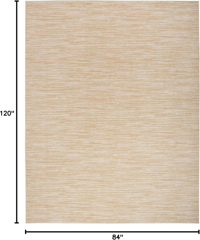 Nourison Home Nourison Essentials Ivory Gold 7' x 10' Area Rug - Easy Clean, Non Shedding, Bed Room, Living Room, Dining Room, Kitchen (7' x 10')