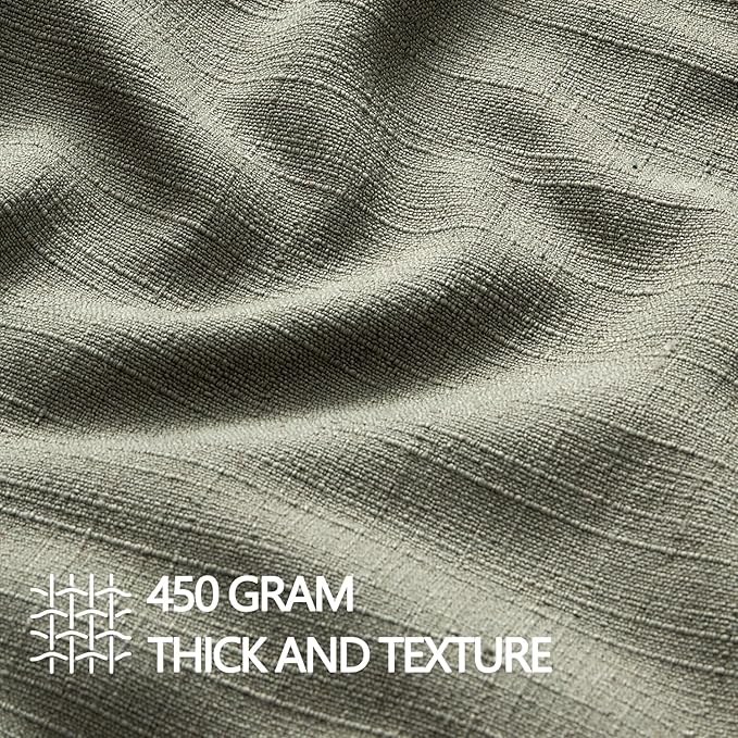 MIULEE Pack of 2 Thick Textured Couch Throw Pillow Covers, Olive Green Decorative Pillow Covers 18x18, Neutral Linen Cushion Cases for Sofa Bed Living Room Modern Farmhouse Home Decor, No Filling