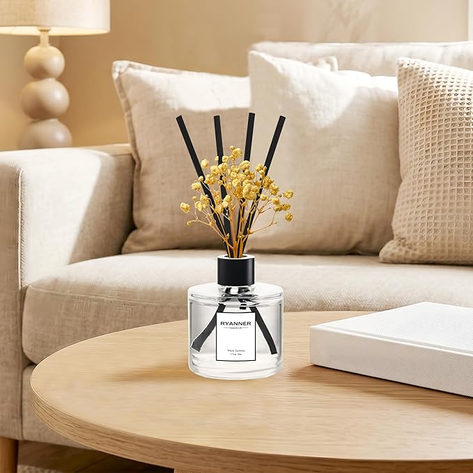 Reed Diffuser Set of 3 Pack,Clean Linen/Lavender Eucalyptus/Ocean Breeze Scented Oil Diffuser with Sticks(1.7 fl oz Each Pack),Air Freshener for Bedroom Bathroom Office | Shelf Decor