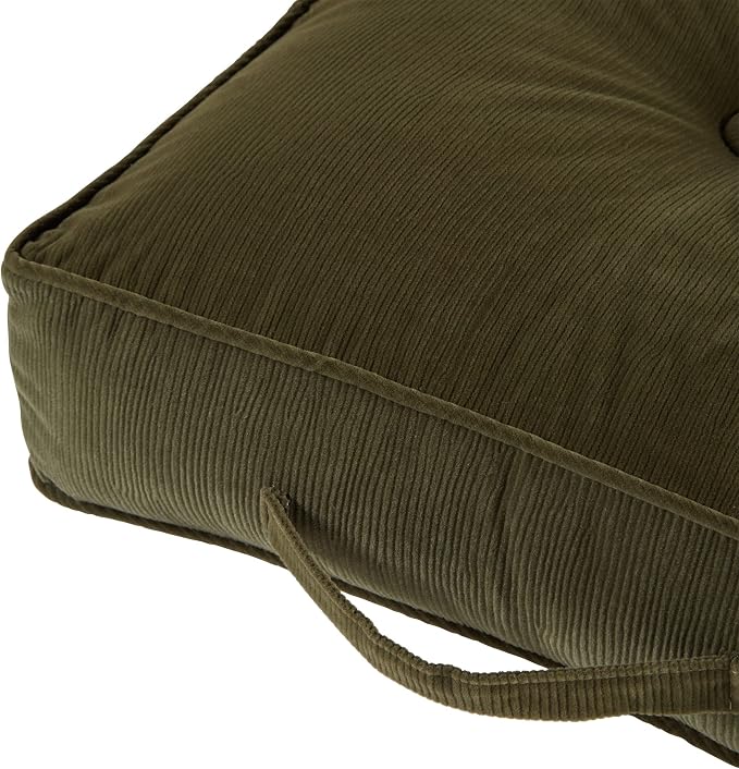 Greendale Home Fashions Omaha Corduroy 21" Square Floor Pillow with Carry Handle, Juniper