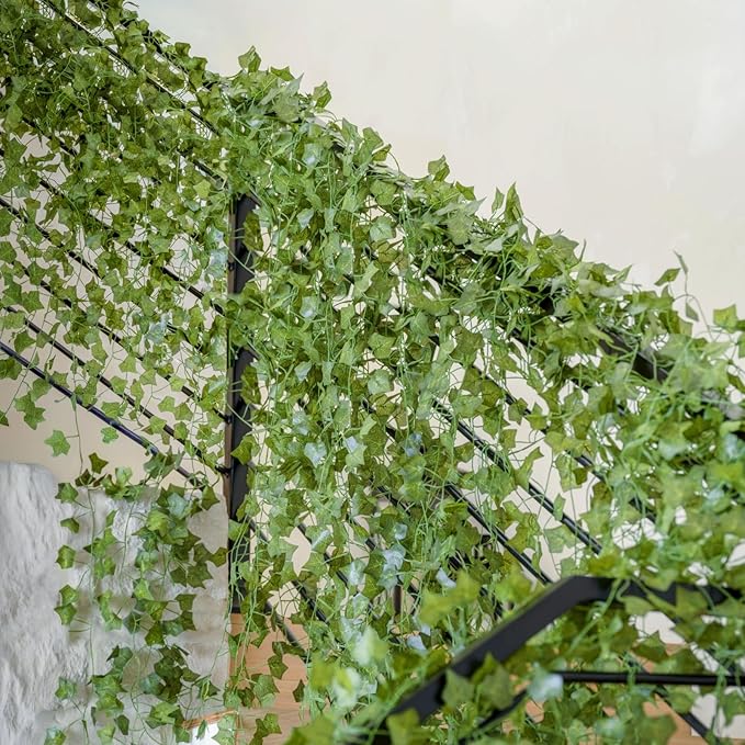 CQURE 18 Pack 126Ft Artificial Ivy Garland,Ivy Garland Fake Vines UV Resistant Green Leaves Fake Plants Hanging Vines for Home Kitchen Wedding Party Garden Wall Room Decor