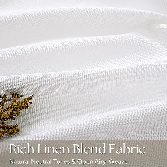Pinch Pleated White Curtains 102 inch Length for Living Room 2 Panels Light Filtering Semi Sheer White Linen Drapes Modern Elegant Coastal Decor Aesthetic Memory Shape Window Curtain 102 inches Long