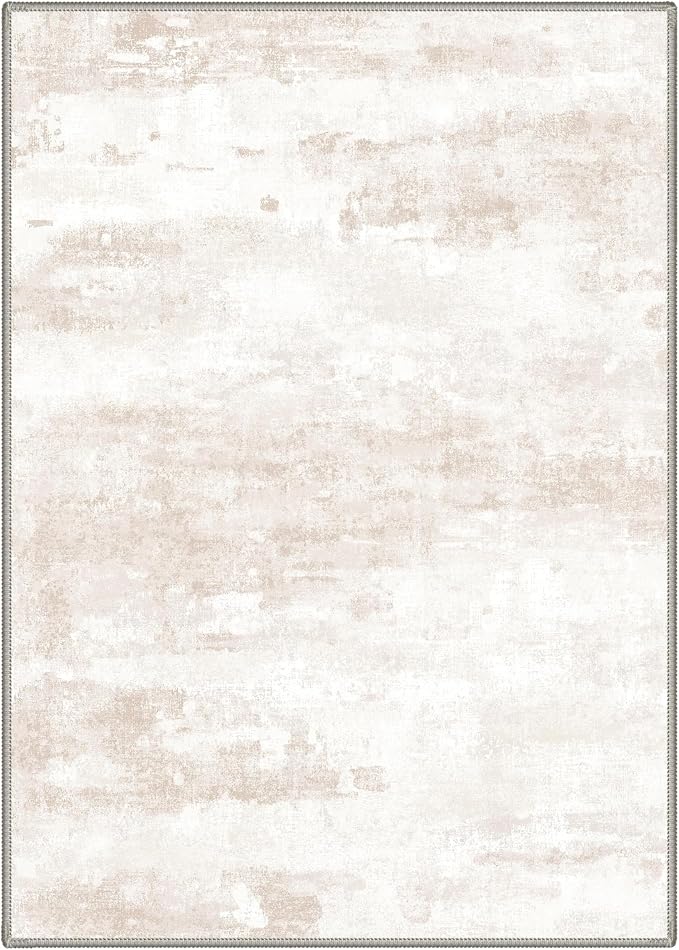 BEIMO Area Rugs 10x14 for Living Room Bedroom, Modern Abstract Machine Washable Rug, Large Soft Low Pile Floor Carpet with Non Slip Backing for Dining Room, Oat Beige