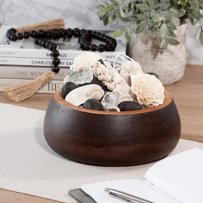 ANDALUCA Maison Box Fragrance Potpourri Decorative Vase & Bowl Filler Home Décor (Black & White Satin)