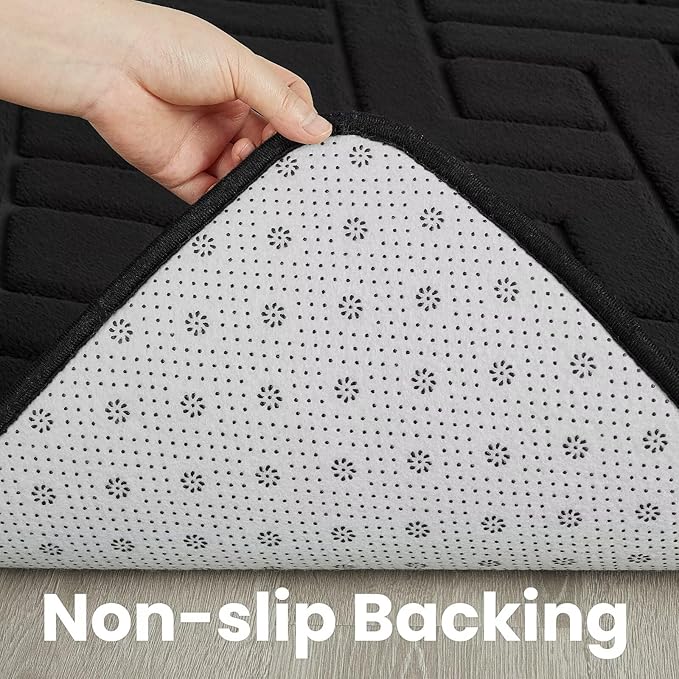 Macgace Ultra Soft Black Area Rug for Bedroom, 4x6 Modern Geometric Shag Rugs with Nonslip Backing for Living Room, Washable Fuzzy Carpet for Cozy Kids Room Nursery