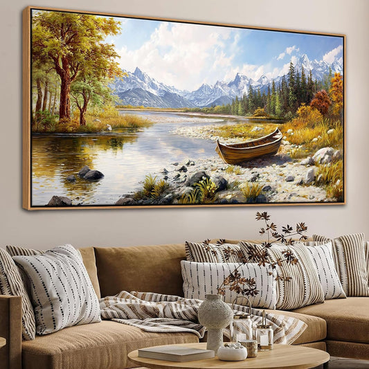 Mofutinpo Mountain Landscape Wall Art - Nature Forest Canvas Art for Living Room, Bedroom & Dining Room - Framed Paintings for Wall Decor - Large Scenic Artwork for Home 20x40IN