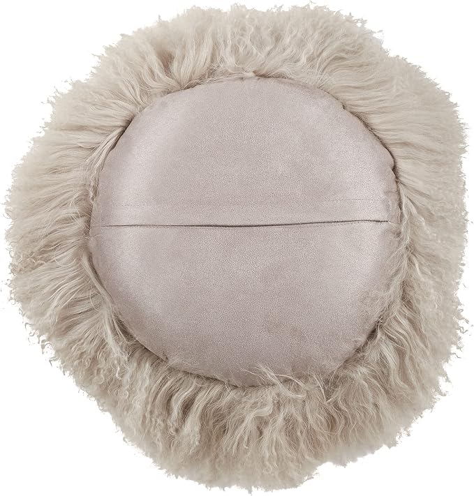 SARO LIFESTYLE Mongolian Lamb Fur Poly Filled Throw Pillow