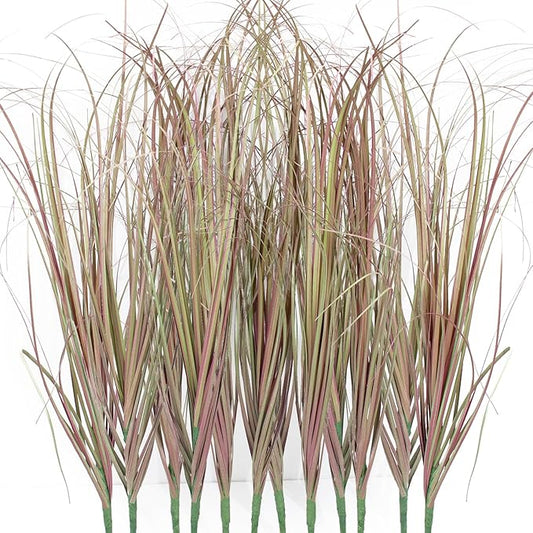 12Pcs Artificial Grass Plants, Faux Shrubs Wheat Grass, Artificial Tall Grass Fake Plants for Outdoor Decor,Artificial Greenery Stems Weed for Room Indoor Home Decor（Light Purple）
