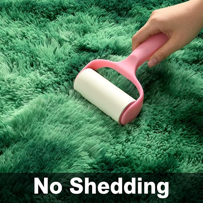 Deerhoo Shag Area Rug, 4 X 6 Tie-Dyed Plush Fuzzy Rugs for Living Room, Ultra Soft Fluffy Furry Rug for Bedroom, Indoor Carpet Nursery Rugs for Kids Room Home Decor, Tie-Dyed Emerald Green
