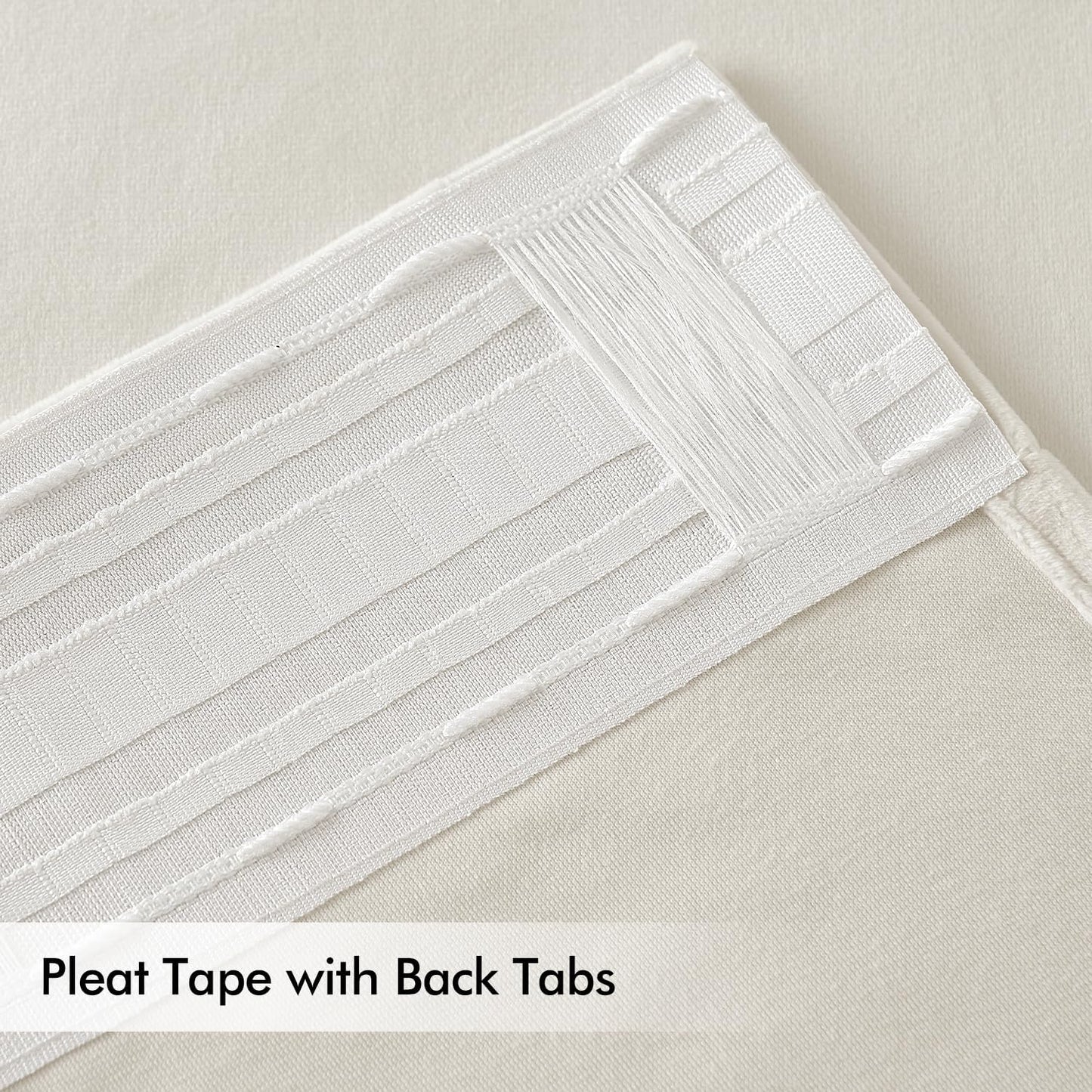 MIULEE Ivory White Velvet Curtains 84 inches Long 2 Panels - Luxury Pinch Pleated Room Darkening Window Drapes for Bedroom Living Room Thermal Insulated Super Soft, Back Tab Rod Pocket Elegant Decor