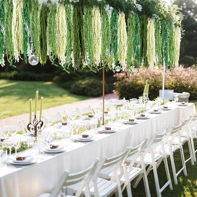 Suncalla 12 Pcs Multi Green Spring Natural Dried Amaranthus Hanging Flowers Amaranthus Artificial Flowers for Wedding Arch Bouquet Floral Garland Wall Home Decoration (23 Inch)