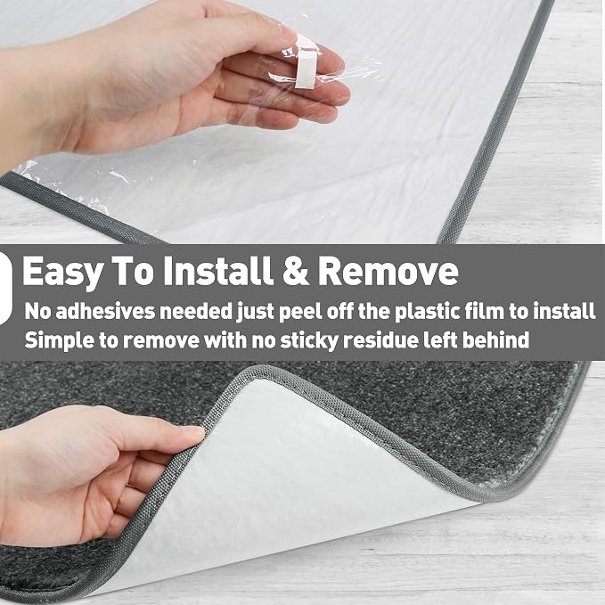 PURE ERA Carpet Stair Treads Tape Free Non Slip Indoor Stair Carpet Stair Protectors Pet-Friendly Non-Slip Skid Resistant Washable Reusable 8" x 30"(7 Pieces,Dark Gray)