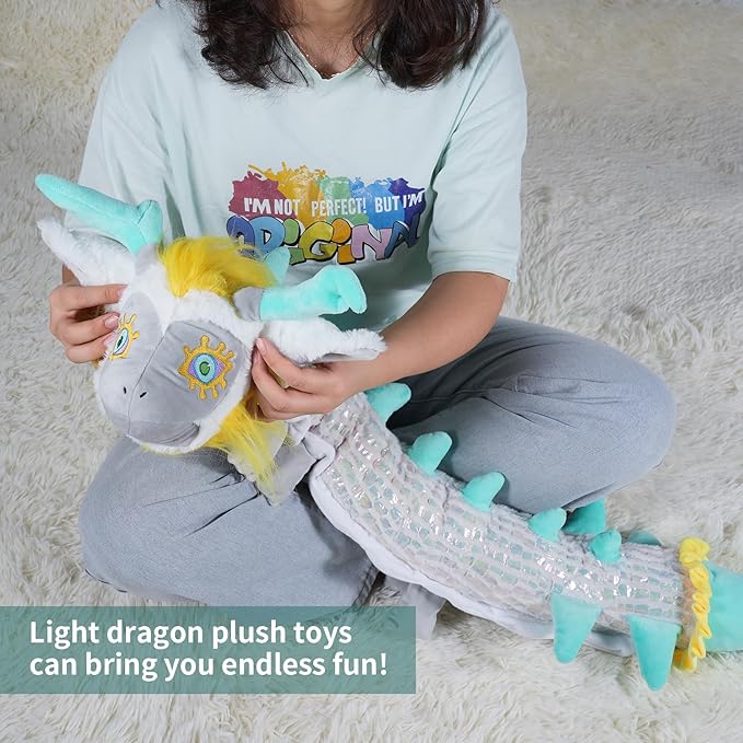 Nadou TLOZ Light Dragon Plush Pillow,43.3" Light Dragon Stuffed Anime Doll Can be Used as a Birthday, Christmas for Kids-Collectible Squishy Plushies