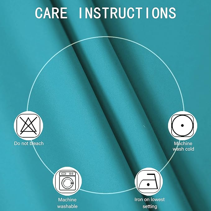 LEMOMO Turquoise/Teal Blackout Curtains/38 x 54 Inch/Set of Two Panels Grommet Living Room Curtains