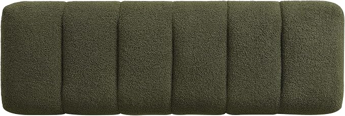 Christopher Knight Home Manila 50" Boucle Fabric Dining Bench, Rectangular Upholstery Ottoman Bench, Bedroom End of Bed Footstool, Living Room Extra Seat Footrest, No Assembly Needed, Jungle Green