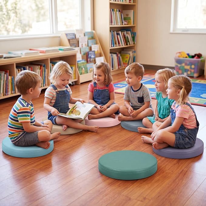 Juexica 6 Pcs Extra Thick Flexible Seating Floor Cushions Assorted Colored Pillow Floor Cushions for Classroom Soft Flexible Seating for Kids Learning Sitting Daycare School Chair (Morandi Colors)