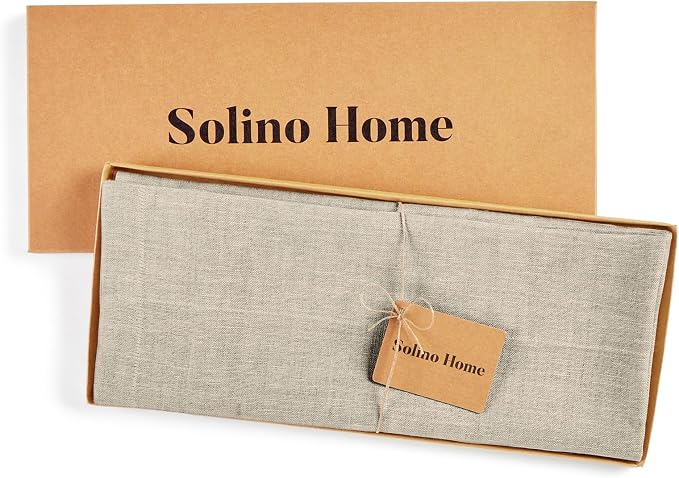 Solino Home 100% Pure Linen Sheer Curtain 24 Inches - European Flax Natural Curtain 52 x 24 Inch - Light Filtering Rod Pocket Window Treatment Panel for Kitchen, Cafe, Bedroom, Living Room - 1 Panel