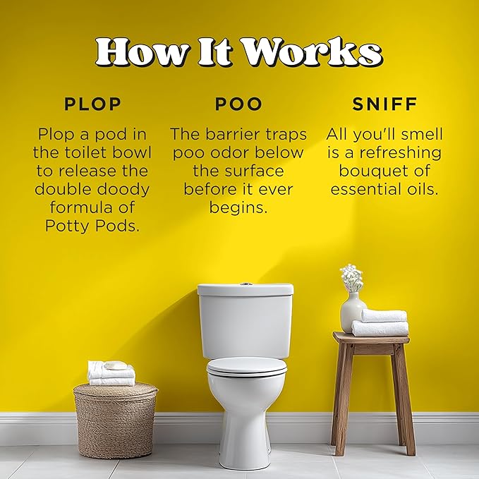 Poo-Pourri Before-You-Go 2-in-1 Toilet Potty Pods, Original Citrus, 5 Ct, Bathroom Odor Deodorizer and Toilet Cleaner with Essential Oils, Lemon, Bergamot and Lemongrass Scent (Pack of 4)