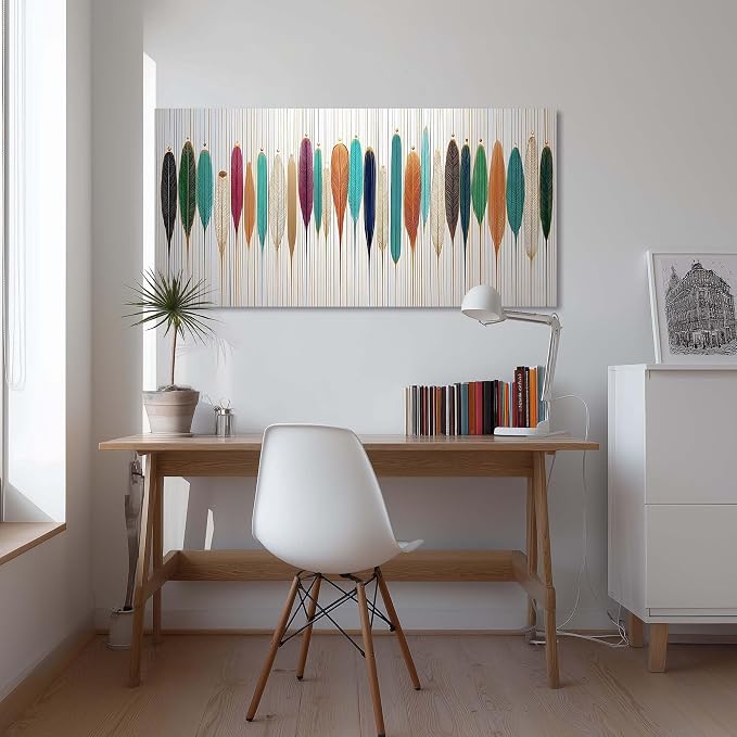 Ggaafet Indian Feather Arrow Wall Art for Bedroom Canvas Painting Prints Beautiful Boho Art Deco Modern Artwork Office Family Dining Room Decor