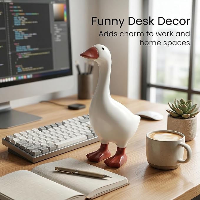 Desk Goose 7 inch, Mini Desktop Goose Statue for Office Home Decor