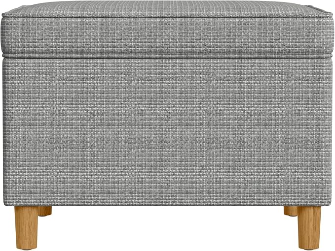 Spatial Order 24" Dinah Collection Storage Ottoman - Sage Mini Grid Pattern