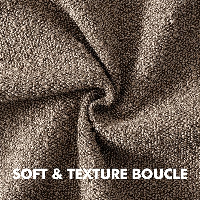 MIULEE 20x20 Inch Decorative Pillow Covers for Couch Bed Set of 2 Textured Boucle Neutral Throw Pillow Covers Dark Brown Accent Solid Vintage Pillowcases Sofa Living Room Home Decor