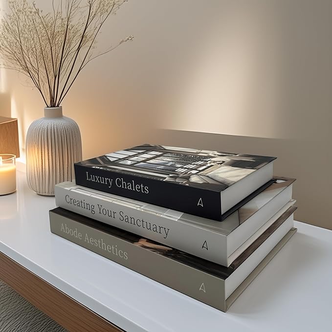 Array & Arrow Fake Decorative Books for Home Decor - Set of 3 Hardcover Faux Books for Storage, Modern, Stylish, and Minimalist Coffee Table Decor, Keepsake, Hidden Storage with Magnetic Closure