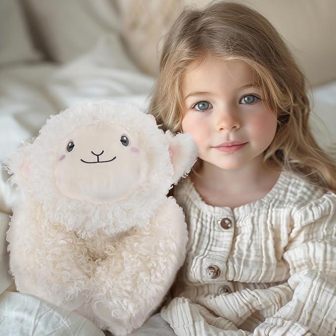 Niuniu Daddy 20" | 3.3 Pound Sheep Weighted Stuffed Animals, Large White Goat Pillowfort Stuffed Lap Animal Toys for Kids Adults, Big Plush Body Pillow for Presents Birthday Christmas Holiday