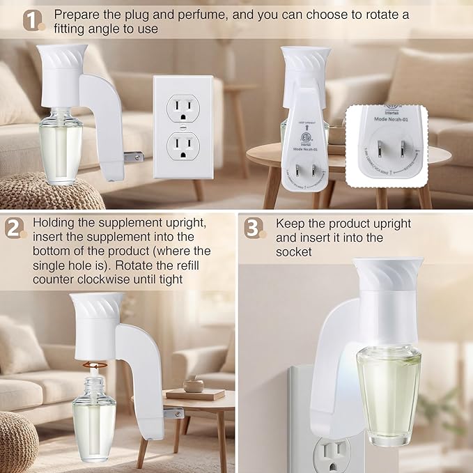Saillong 1 Pack Wall Fragrance Plug with Night Light, Compatible with Bath & Body Works WallFlower Refills, ETL Certified, Rotatable Plug Design Fragrance Diffuser for Home & Office