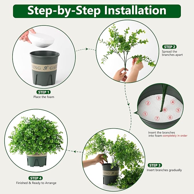 florisso 2 Pack Artificial Boxwood Topiary Trees, UV-Resistant Faux Realistic Greenery Potted Bushes with Pots for Front Door, Porch, Farmhouse, Garden Decor