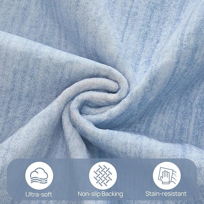 UERMEI 9x12 Washable Area Rug - Neutral Modern Abstract Living Room Rugs, Non-Slip Soft Large Indoor Floor Carpet for Bedroom Home Office & Under Dining Table Decor, Blue