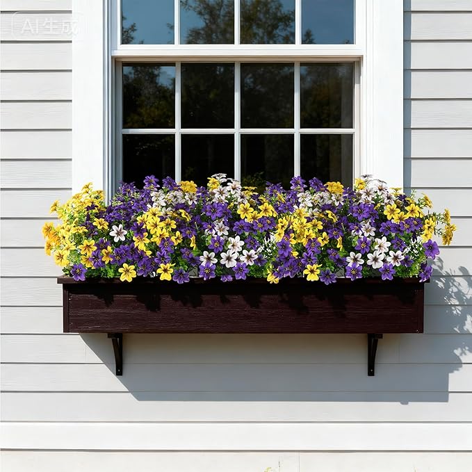 Homsunny Artificial Fake Flowers for Outdoor Spring Decoration, 12 Bundles Faux Plants Silk Daisy UV Resistant Realistic for Outside Porch Patio Balcony Planter Yard Garden Home Decor(Mixed 3)