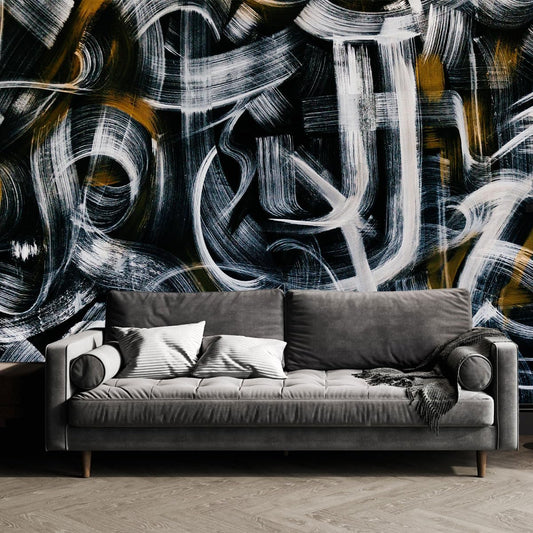 Abstract Art Wall Mural Fabric Texture Wallpaper for Bedroom Living Room (Not Peel n' Stick)
