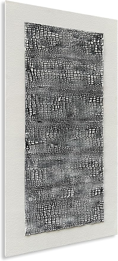 NANKAI Art Hand-Painted Crocodile Skin Texture Art Oil Painting, Black and White Abstract Wall Decoration Art Suitable for Home and Office Wall Decoration. 48x24 inches