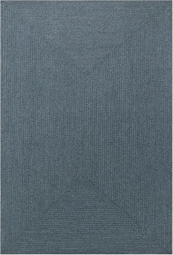 Superior Indoor Outdoor Area Rug, Handwoven Reversible Braided Home Decor for Living Room, Kitchen, Dining Room Floors, Patio, Front Porch, Deck, Modern, Boho, Farmhouse Style, 8' x 10', Lagoon Breeze