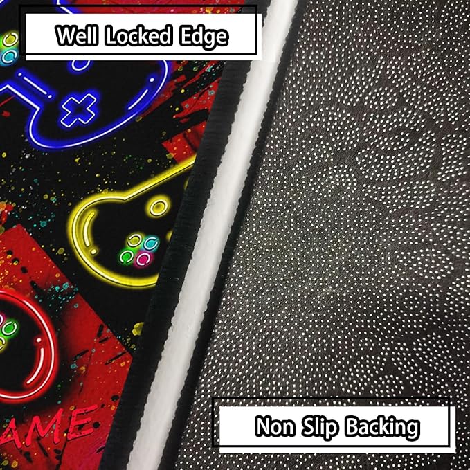 Boys Gamer Area Rug for Room - Colorful Gaming Carpet Rug for Kids Boys Bedroom Video Games Carpet Gamepad Themed Rugs Kids Room Decor, 4.5x6 Feet